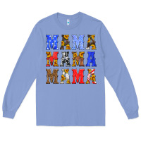 Colony Blue mama american flag 4th of july Long Sleeve Tee - HRA Design Shop