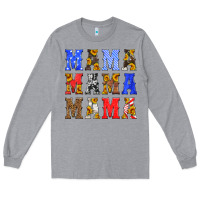 Heather Grey mama american flag 4th of july Long Sleeve Tee - HRA Design Shop