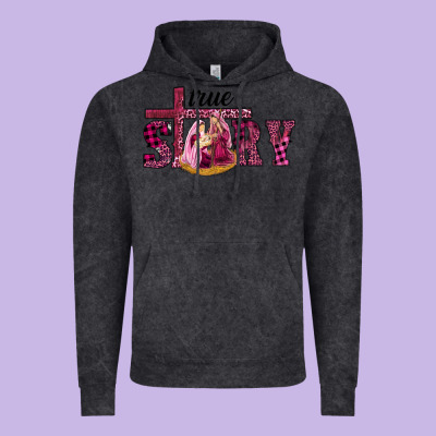 Pink Christmas True Story Holy Family Vintage Hoodie Designed By Ranaportraitstore