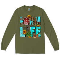 Army Green farm life Long Sleeve Tee - AdoDesignShop