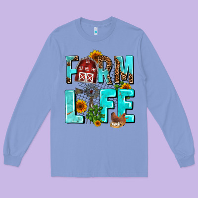 Farm Life Long Sleeve Tee Designed By Adodesignshop