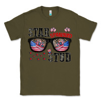 Army Green star spangled stup Classic Tee - CowhideDigitalArt