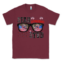 Burgundy star spangled stup Classic Tee - CowhideDigitalArt