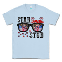 Dusty Blue star spangled stup Classic Tee - CowhideDigitalArt