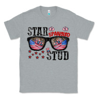 Heather Grey star spangled stup Classic Tee - CowhideDigitalArt
