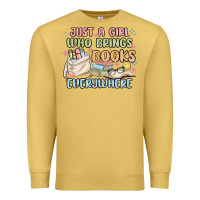 Antique Gold just a girl who brings books everywhere Premium Sweatshirt - MaliasSmallBusiness