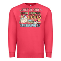 Cardinal just a girl who brings books everywhere Premium Sweatshirt - MaliasSmallBusiness