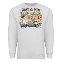 Dove Grey just a girl who brings books everywhere Premium Sweatshirt - MaliasSmallBusiness