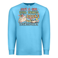 Ocean Blue just a girl who brings books everywhere Premium Sweatshirt - MaliasSmallBusiness