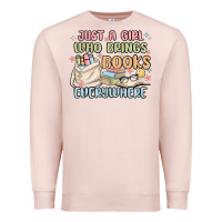 Pale Pink just a girl who brings books everywhere Premium Sweatshirt - MaliasSmallBusiness