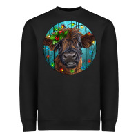 Black Calf Christmas Heavyweight Sweatshirt - RanaPortraitStore