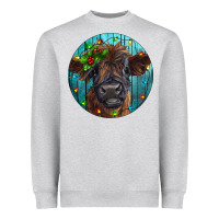 Heather Grey Calf Christmas Heavyweight Sweatshirt - RanaPortraitStore