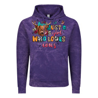 Cloud Purple just a girl who loves cows Vintage Hoodie - JahusDesignShop