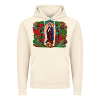 Vintage Artic Mexican Flag Lady Of Guadalupe Distressed Backgrou Vintage Hoodie - RanaPortraitStore