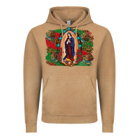 Vintage Camel Mexican Flag Lady Of Guadalupe Distressed Backgrou Vintage Hoodie - RanaPortraitStore