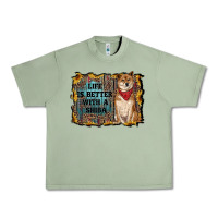 Oil Green life is better with a shiba Urban Heavy Tee - RanaPortraitStore