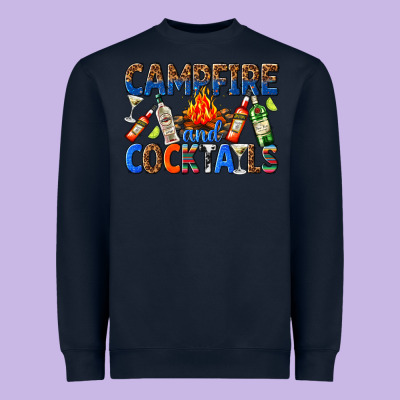 Campfire And Cocktails Heavyweight Sweatshirt Designed By Texasbilliewilder