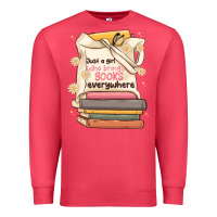 Cardinal just a girl who brings books everywhere Premium Sweatshirt - MaliasSmallBusiness