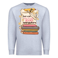 Heather Grey just a girl who brings books everywhere Premium Sweatshirt - MaliasSmallBusiness