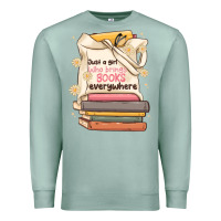 Seafoam just a girl who brings books everywhere Premium Sweatshirt - MaliasSmallBusiness