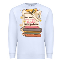 White just a girl who brings books everywhere Premium Sweatshirt - MaliasSmallBusiness