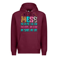 Burgundy It's all a mess the house the car Premium Hoodie - MaliasSmallBusiness