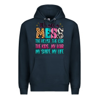 Navy It's all a mess the house the car Premium Hoodie - MaliasSmallBusiness
