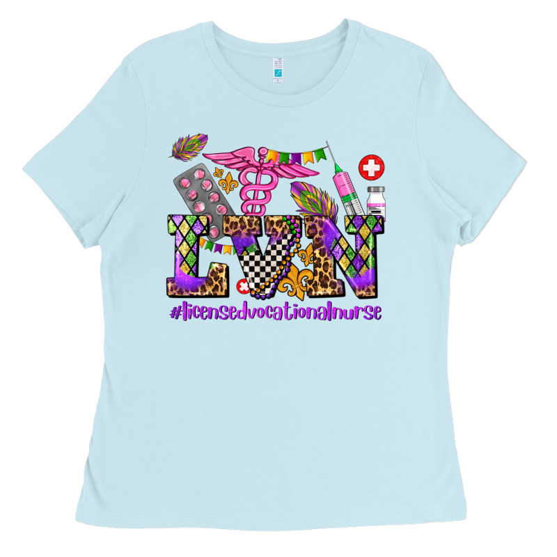 Mardi Gras  Lvn Licensed Vocational Nurse Ladies Tee by AdoDesignShop | Teevron