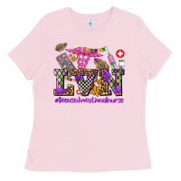 Bubblegum Pink mardi gras  lvn licensed vocational nurse Ladies Tee - AdoDesignShop
