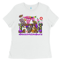 White mardi gras  lvn licensed vocational nurse Ladies Tee - AdoDesignShop