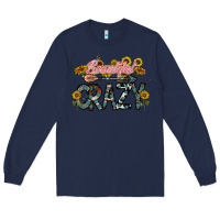 Navy beautiful crazy Long Sleeve Tee - CowhideDigitalArt