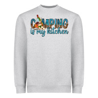 Heather Grey camping is my kitchen with wine Heavyweight Sweatshirt - texasbilliewilder