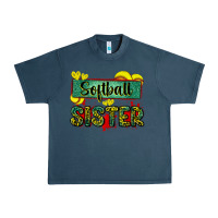 Midnight Navy softball sister with leopard Urban Heavy Tee - Zillion Design Studio