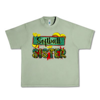 Oil Green softball sister with leopard Urban Heavy Tee - Zillion Design Studio