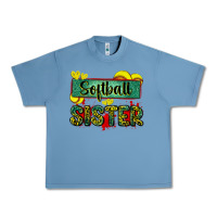 Pebble Blue softball sister with leopard Urban Heavy Tee - Zillion Design Studio