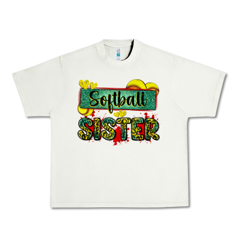 Softball Sister With Leopard Urban Heavy Tee by Zillion Design Studio | Teevron