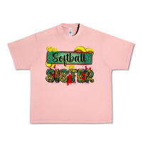 Salmon softball sister with leopard Urban Heavy Tee - Zillion Design Studio