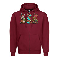 Burgundy leopard cowhide turquoise cactus bunny's Zipper Hoodie - JahusDesignShop