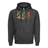 Charcoal Heather leopard cowhide turquoise cactus bunny's Zipper Hoodie - JahusDesignShop