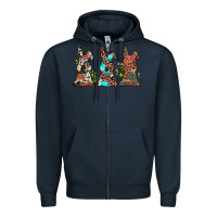 Navy leopard cowhide turquoise cactus bunny's Zipper Hoodie - JahusDesignShop