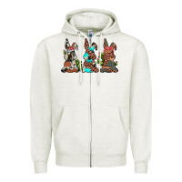 Leopard Cowhide Turquoise Cactus Bunny's Zipper Hoodie | Teevron