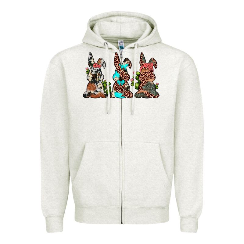 Leopard Cowhide Turquoise Cactus Bunny's Zipper Hoodie by JahusDesignShop | Teevron