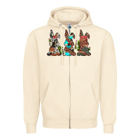 Sandshell leopard cowhide turquoise cactus bunny's Zipper Hoodie - JahusDesignShop