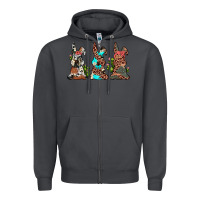 Smoke leopard cowhide turquoise cactus bunny's Zipper Hoodie - JahusDesignShop