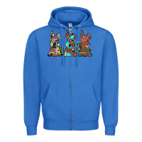 True Royal leopard cowhide turquoise cactus bunny's Zipper Hoodie - JahusDesignShop