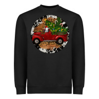 Black Farm Truck Christmas Heavyweight Sweatshirt - RanaPortraitStore
