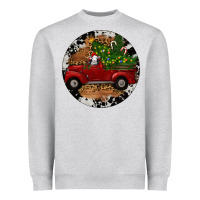 Heather Grey Farm Truck Christmas Heavyweight Sweatshirt - RanaPortraitStore
