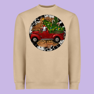 Heavyweight Sweatshirt Farm Truck Christmas