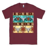 Burgundy native american aztec seamless pattern 3 Classic Tee - BundleAndBundleShop
