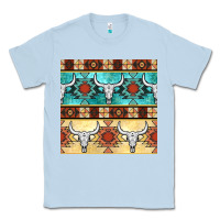 Dusty Blue native american aztec seamless pattern 3 Classic Tee - BundleAndBundleShop